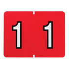 Oxford – Étiquettes numériques compatibles Datafile, « 1 », rouge, bte 500-Passez moins de temps à classer et à trouver ce que vous cherchez grâce à ces étiquettes à chiffres à code-couleur