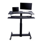 Rocelco – Bureau debout mobile MSD-40 à hauteur réglable, 40 po avec portée verticale allongée-La surface d'une largeur de 40 po peut accueillir jusqu'à 2 moniteurs, un portatif et plus encore.