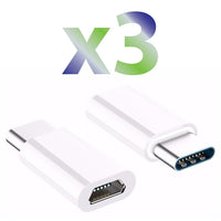 Exian - Adaptateur Micro USB vers Type-C USB d'Exian, blanc-Poids léger