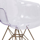 Chaise auxiliaire transparente Allure avec base dorée-Structure moulée en polypropylène