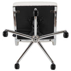 Flash Furniture Chaise De Bureau Pivotante Exécutive Sans Bras Leathersoft-Blanc (BT20595MNAWH)-Base chromée 5 étoiles avec roulettes à deux roues