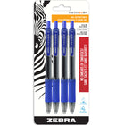 Zebra - Stylos gel à séchage rapide Sarasa rétractables - 0,5 mm - Bleu - Paquet de 4  -Encre gel novatrice à séchage rapide, faible viscosité et débit régulier