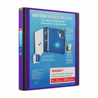 Staples - Reliure Better Binder, 1 po, mauve-Plus résistante et plus facile à utiliser