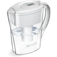 Pichet de filtration d'eau Brita Space Saver avec 1 filtre standard, 6 tasses, blanc-Pichet d'eau 6 tasses Pichet de filtration d'eau noir de 6 tasses, peu encombrant, avec un filtre Brita standard