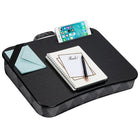 Secretaire portatif LapGear Designer - Losanges Noir / Gris-La surface lisse et plate permet une bonne ventilation de l’ordinateur portatif, tel que recommande par les fabricants de portables
