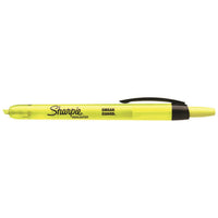 Surligneurs Sharpie genre stylo rétractable à encre liquide, pointe biseautée – jaune – Paquet de 12-Il suffit de cliquer et de surligner