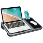 Secretaire portatif LapGear Home Office - Carbone Argentee-Le coussin innovant à double coussin epouse la forme de vos genoux pour vous garder au frais et confortable