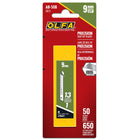 Lames de précision cassables AB 9 mm d’OLFA – Argent – Paquet de 50-Acier à outils japonais argenté à haute teneur en carbone