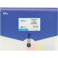 Hilroy Classeur expansible à 13 pochettes avec fermeture à élastique, format lettre, couleurs variées-Classeur expansible à 13 pochettes