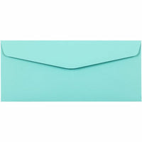 JAM Paper Enveloppes commerciales #10, 4,125 po x 9,5 po, bleu aqua, paquet de 50-Couleur : Bleu Aqua