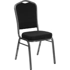 Flash Furniture – Chaise de banquet empilable à dossier couronne, bâti argenté avec tissu à motif de pois noir, (FDC01GVS0810)-Capacité de poids de 500 lb