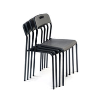 CB Office Tactic Multi-Purpose Armless Stacking Chairs - Black - 4 Pack-Chaises polyvalentes empilables