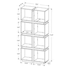 Monarch Specialties - 7076 71 po H Etagere - Blanche /Grise-Dimensions (po) : 71 haut. x 34 larg. x 12 prof.