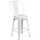 Flash Furniture - Tabouret de bar 24 po, métal blanc, intérieur/extérieur, hauteur de comptoir (CH3132024GBWH)-Capacité de poids de 500 lb