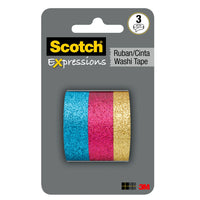 Scotch - Ruban washi Expressions, tailles assorties, 3 rouleaux/paquet (C1017-3-P2)-Ruban Washi