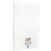 JAM Paper - Papier cartonné recyclé de format légal, recto verso, 8,5 x 14 po, blanc lustré, 50/paquet (236931271)-Carton blanc recyclé brillant recto verso