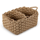 Truu Design - Panier de rangement tressage épais, 18 x 11"-Mesure: le grand panier de rangement mesure 45,7cm L x 27,9cm l x 17,8cm H (18" L x 11" W x 7" H), et les deux petits mesurent 24,1cm L x 17,8cm l x 15,2cm H (9,5" L x 7" W x 6" H)