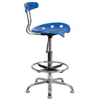 Flash Furniture – Tabouret de dessinateur éclatant avec siège tracteur, bleu vif-Siège de tracteur moulé pour confort