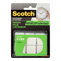 Scotch™ - Attaches carrées pour l'intérieur, ? po x ? po, blanc, paq./12-Fermeture de remplacement pour les fermetures à glissière, les boutons-pression et les crochets