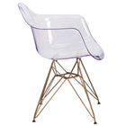 Chaise auxiliaire transparente Allure avec base dorée-Finition cristal transparent