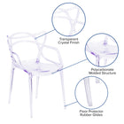 Flash Furniture - Chaise auxiliaire empilable transparente de la série Nesting-Conception profilée