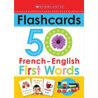 Scholastic Les Jeunes Apprenants Flashcards, 50 Premiers Mots, Anglais / Français-L’ensemble contient 26 cartes éclair dans une boîte solide pour un rangement facile.