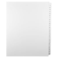 Mark Maker – Ensemble d’onglets séparateurs juridiques blancs, 1/25 onglets, format lettre, sans trous, numéros 1 à 25-Onglets séparateurs blancs, 1/25 onglets