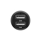 Powerology – Chargeur rapide de véhicule avec double port USB 4A, métallique, noir-Fini noir lisse