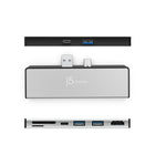 J5Create JCD324 Ultradrive Mini-Dock station d'accueil pour Surface Pro 7 - Argent-Argent