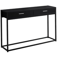 Monarch Specialties - 3512 Table D'Appoint - 48 po L/Console D'entrée Noir-2 grands tiroirs à coulisses de métal avec poignées en métal noir