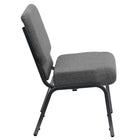 Flash Furniture – Chaise d’église empilable Hercules très large de 21 po, siège de 3,75 po d’épaisseur, structure argentée, gris-Rembourrage en tissu gris