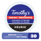 Timothy’s - Capsules K-Cup de café Colombien La Vereda torréfaction moyenne - Paquet de 30-Réputation : café 100 % de source responsable