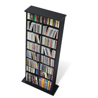 PrepacMC – Colonne de rangement multimédia double, noir-Noir