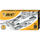 BIC - Stylos à bille Clic Stic à pointe rétractable - 1,0 mm - noir - Paquet de 12-Écriture lisse