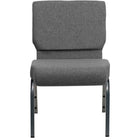 Flash Furniture – Chaise d’église empilable Hercules très large de 21 po, siège de 3,75 po d’épaisseur, structure argentée, gris-Chaise d'église multi-usages