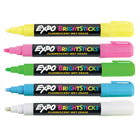 Expo − Marqueurs à effacement humide fluorescents de couleurs vives − pointe conique − couleurs variées − paquet de 5-À utiliser sur les tableaux blancs, les tableaux à marqueurs noirs, le verre et les tableaux à lumière fluorescente