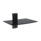 TygerClaw – Étagère à une tablette pour lecteur multimédia, 8,7 x 15 x 11,8 po, noir-Support pour lecteur DVD à une étagère en verre noir