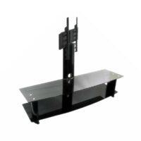 TygerClaw – Meuble pour téléviseur de 30 à 50 po, 29,5 x 68,9 x 35,4 po, noir-Meuble pour téléviseur à 2 tablettes en verre noir