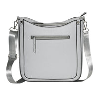 Nicci - Sac à bandoulière zippé de taille moyenne avec sangle web - Gris-Sac bandoulière