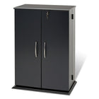 PrepacMC – Armoire de rangement multimédia verrouillable, noir-Armoire de rangement