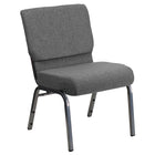 Flash Furniture – Chaise d’église empilable Hercules très large de 21 po, siège de 3,75 po d’épaisseur, structure argentée, gris-Capacité de poids de 800 lb