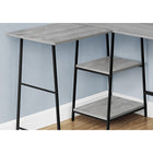 Monarch Specialties - 7591 Bureau 48 po L - Dessus Gris De Coin/Metal Noir-Idéal pour les plus petits espaces de travail nécessitant du rangement, ce bureau à 3 niveaux ouverts. Finition sur tous les côtés pour un placement polyvalent dans votre bureau à domicile