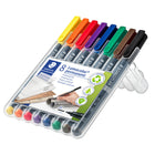 Staedtler – Lumocolor Marqueurs permanents Dry Safe – pointe moyenne – couleurs assorties – paquet de 8  -Couleurs variées