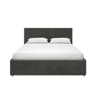 Lit rembourré Rose avec espace de rangement, velours gris-2