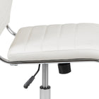 Flash Furniture Chaise De Bureau Pivotante Exécutive Sans Bras Leathersoft-Blanc (BT20595MNAWH)-Le mécanisme de verrouillage d'inclinaison bascule / incline la chaise et se verrouille en position verticale