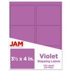 JAM Paper - Étiquettes d'adresse d'expédition - Grandes - 3 1/3 po x 4 po - violet - Paquet de 120-Emballage anglais seulement