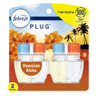 Febreze - Recharges pour assainisseur d’air éliminateur d’odeurs Plug, parfum Hawaiian Aloha, Paquet de 2-Plutôt que de masquer les odeurs, il les élimine et laisse un parfum frais et léger