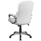 Flash Furniture - Fauteuil de bureau de luxe à dossier mi-dos, similicuir blanc (GO2236MWH)-Soutien lombaire intégré