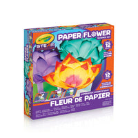 Expérience scientifique Fleur de papier Crayola-Comprend 6 pots de fleurs, 6 couvercles, 12 feuilles de pétales, 12 entonnoirs à pétales, un arrosoir, un crayon blanc, 12 cylindres, 12 pointes, 3 bouteilles d'encre (10 ml chacune), 3 marqueurs, un tableau de mélange des couleurs et des instructions