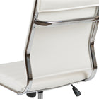 Flash Furniture Chaise De Bureau Pivotante Exécutive Sans Bras Leathersoft-Blanc (BT20595MNAWH)-Le bouton de réglage de la tension d'inclinaison ajuste la résistance à l'inclinaison vers l'arrière du fauteuil